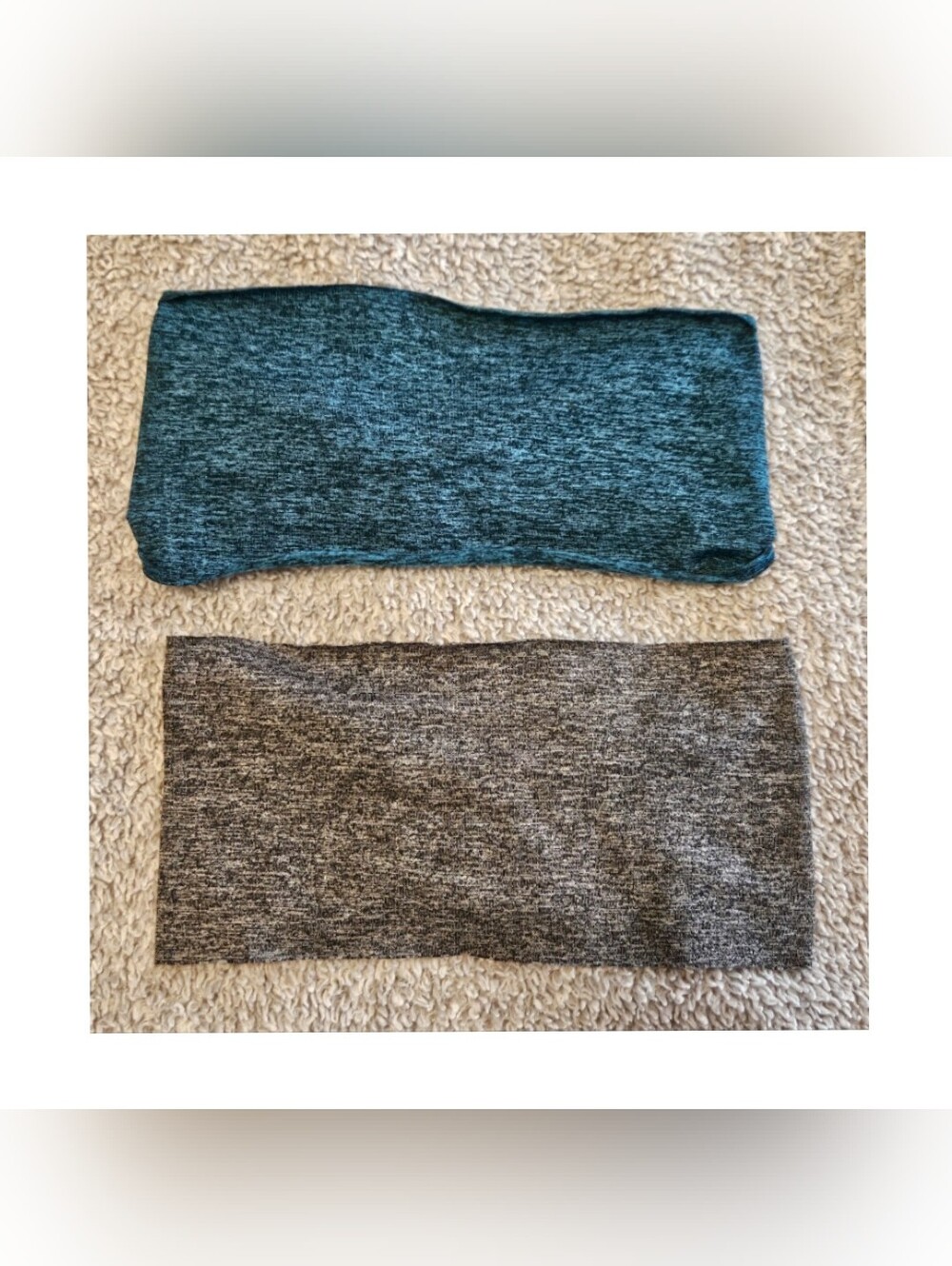 Source Unknown Teal and Gray Stretch Tube Headbands